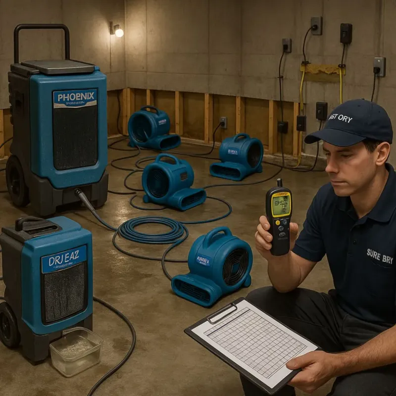 Structural Drying and Dehumidification process in Dresher, PA
